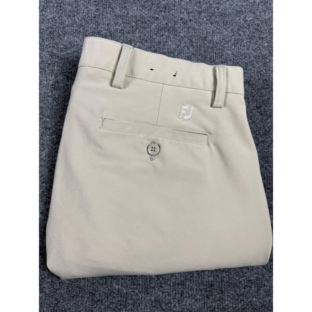 FootJoy Mens Golf Pants Khaki Tan Performance Stretch W36 L30 FJ Logo